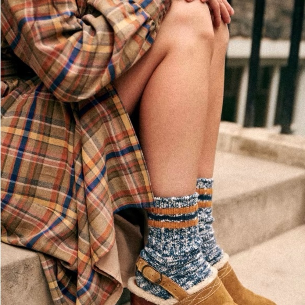 Sezane Taylor Wool-Lined Tobacco Suede Clogs